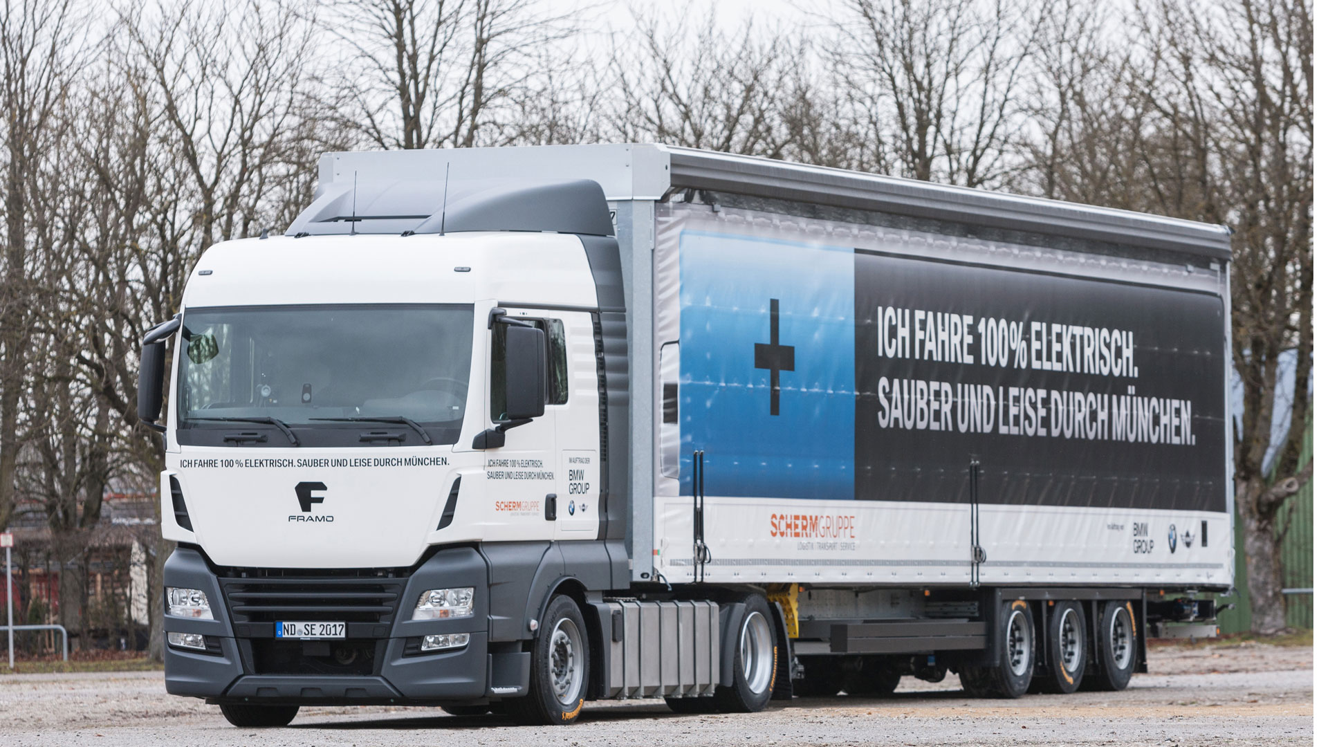 Sieht aus wie eine konventionelle Sattelzugmaschine: Der Elektro-LKW von Framo. (Foto: Bottler)